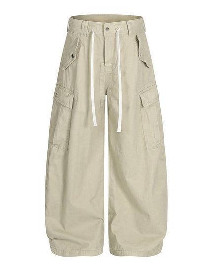 TALKLESSFASHION S / apricot TALKLESSFASHION: Urban Edge Multi-Pocket Scimitar Slacks