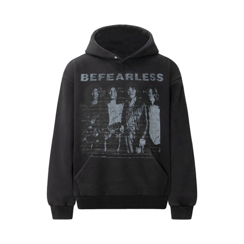 THETLSTUDIO S / black 2018 American retro trend heavy compound washed character pattern design men's hooded loose hooded sweatshirt