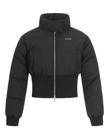 TALKLESSFASHION S / black Cinched Waist Padded Jacket
