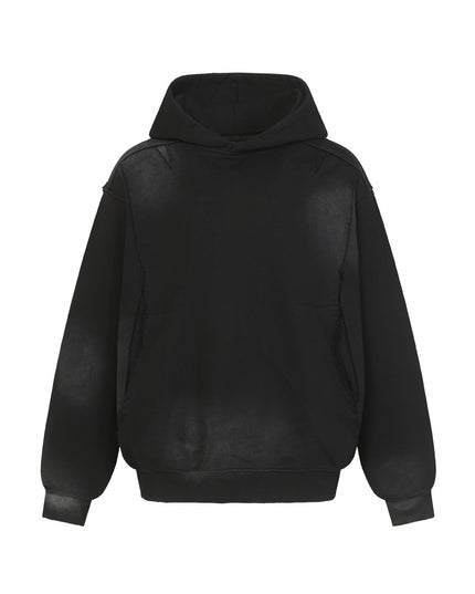 TALKLESSFASHION S / black Dirty Wash Special Shape Hoodie