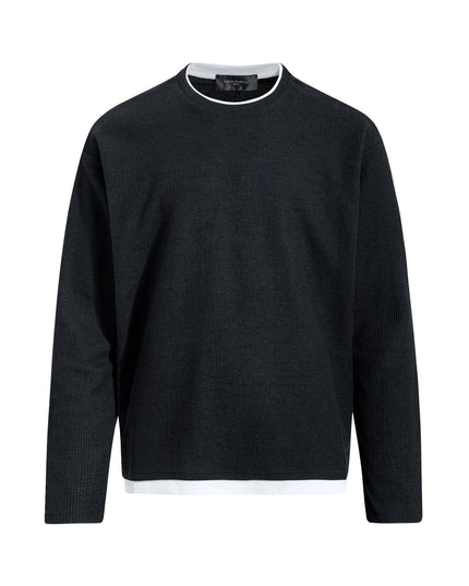 TALKLESSFASHION S / black EON 26 Spring New spot American retro simple versatile loose long sleeve T-shirt for men
