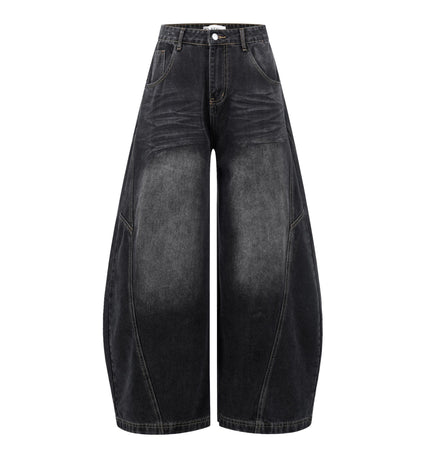 TALKLESSFASHION S / black EON 26 spring New spot American street trendy high street individuality design washed denim trousers men
