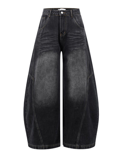TALKLESSFASHION S / black EON 26 spring New spot American street trendy high street individuality design washed denim trousers men