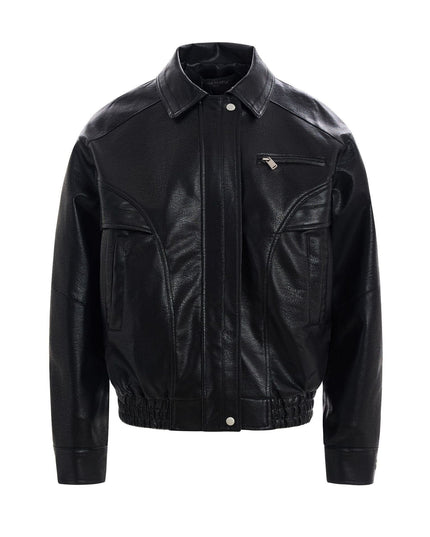 TALKLESSFASHION S / black EON 26 spring new spot American street trendy high street simple and versatile loose PU leather jacket jacket for men