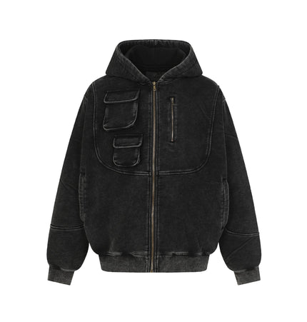 TALKLESSFASHION S / black Heavy Functional Pocket Hoodie