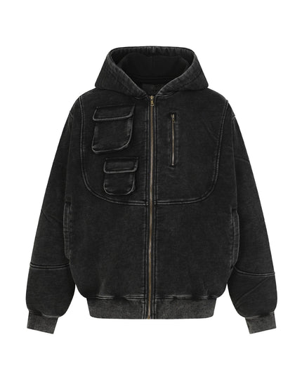 TALKLESSFASHION S / black Heavy Functional Pocket Hoodie