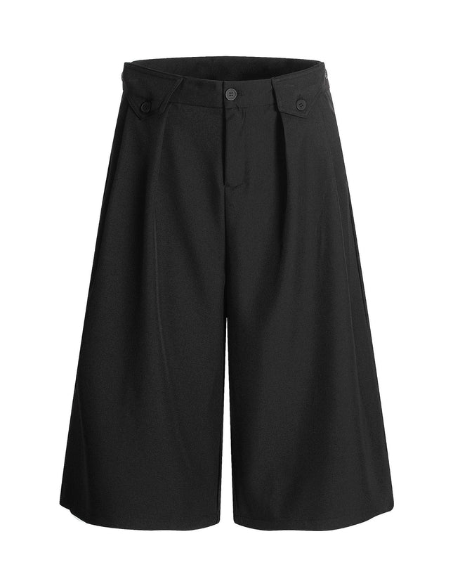 TALKLESSFASHION S / black K336 American summer high-end versatile street trend solid color pendant design men's loose cropped casual trousers