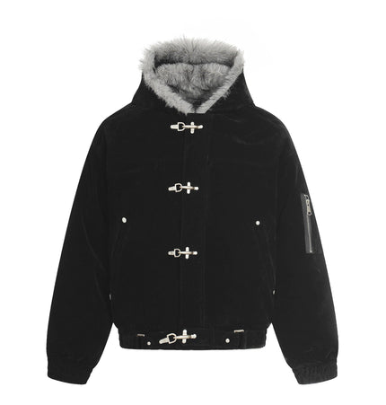 TALKLESSFASHION S / black Old Money Suede Wool Collar Jacket