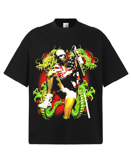 TALKLESSFASHION S / Black short sleeve 2026 Cross-border Playboi Carti Summer Cotton Short Sleeve T-Shirt Men's American Crew Neck Dropped Shoulder Couple Short Sleeves