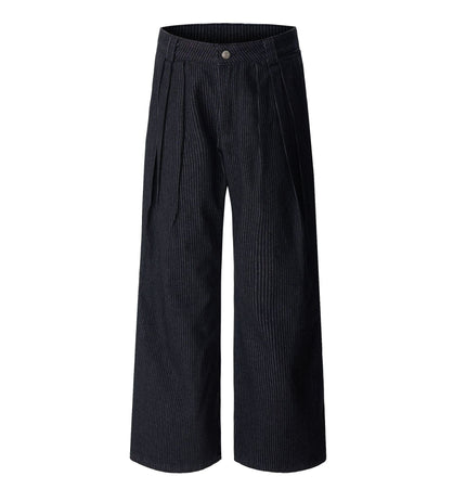 TALKLESSFASHION S / black Versatile Loose Striped jeans