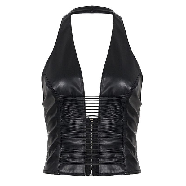 Cut-Out Halter Open Back Vest