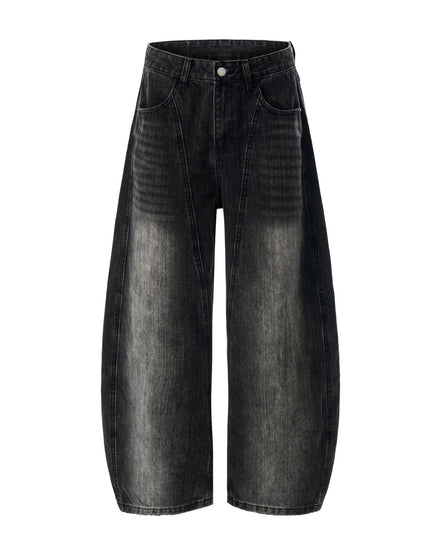 TALKLESSFASHION S / black White Washed Denim jeans