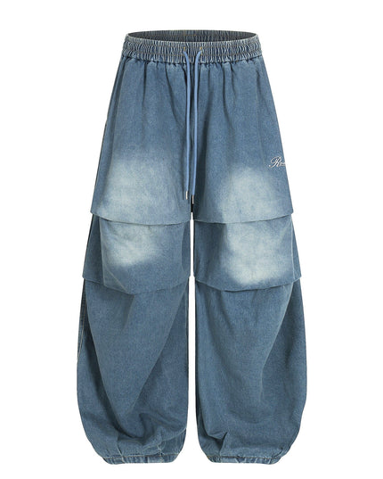 TALKLESSFASHION S / blue Paratrooper Wide Leg Jeans
