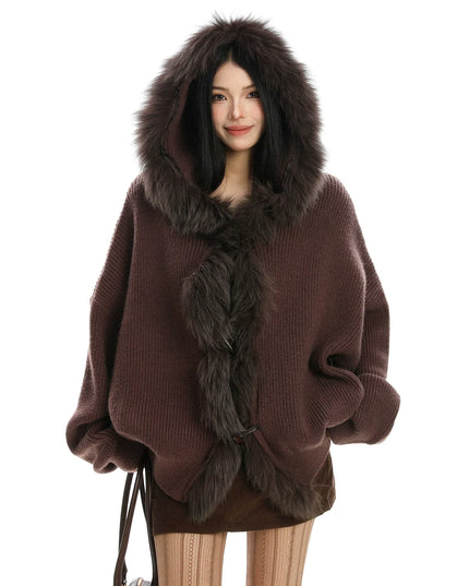 TALKLESSFASHION S / brown Lazy Style Patchwork Fur Sweater