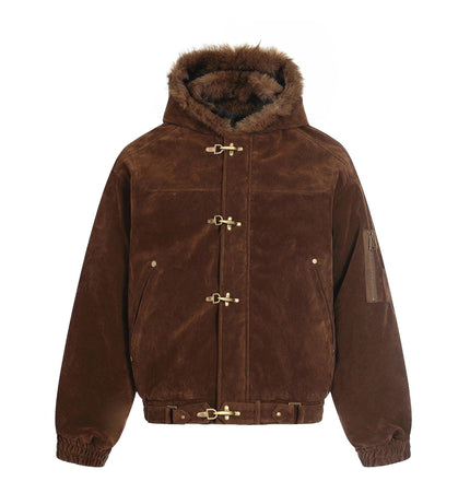 TALKLESSFASHION S / Brown Old Money Suede Wool Collar Jacket
