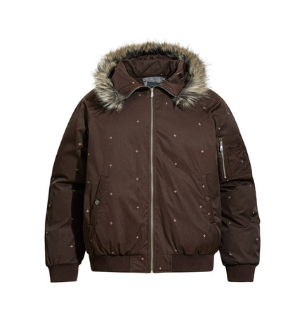 TALKLESSFASHION S / brown Simple Versatile Hooded Padded Jacket