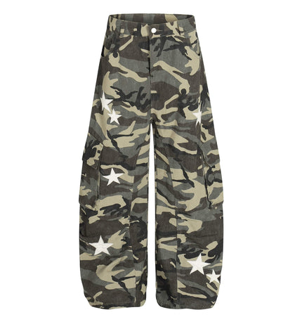 TALKLESSFASHION S / Camouflage New American Street Chao High Street Personality Design Camouflage Casual Pants