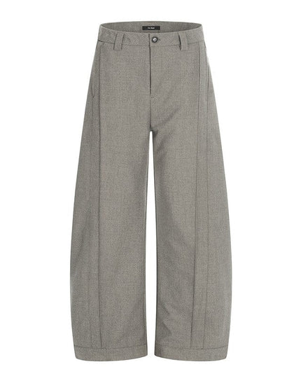 TALKLESSFASHION S / Carbon Black CK6936 GXFortune American Three-Dimensional Silhouette Trousers Men's Straight Loose Premium Drape Casual Commuter Suit Pants