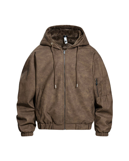 TALKLESSFASHION S / Coffee color Urban Edge Hooded Jacket