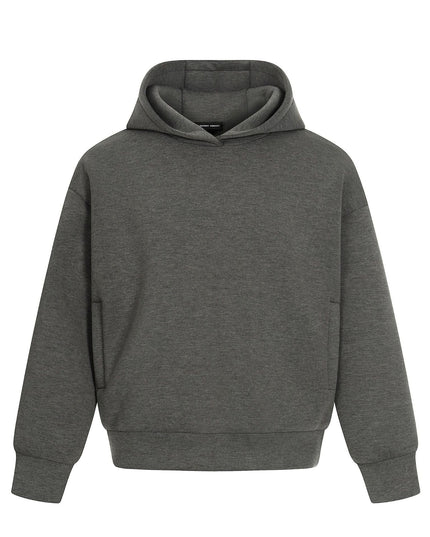 TALKLESSFASHION S / Dark gray 0273 American retro high-end neutral solid color simple design heavy men's short and wide hooded sweatshirt
