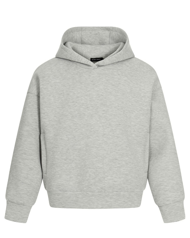 TALKLESSFASHION S / flecking gray 0273 American retro high-end neutral solid color simple design heavy men's short and wide hooded sweatshirt