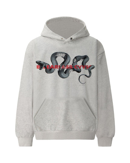 TALKLESSFASHION S / flecking gray 2022 American retro trend heavy compound washed snake year limited design men's hooded loose hooded sweatshirt