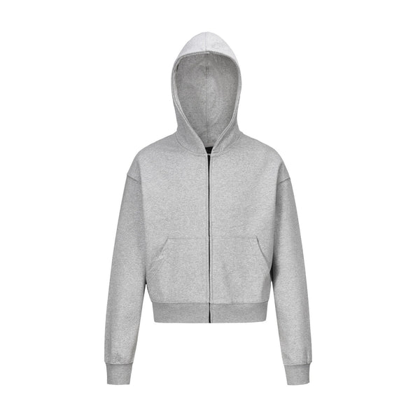 Retro Wide Crop Zip Hoodie