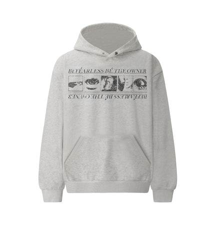 TALKLESSFASHION S / gray 2019 American retro trend heavy compound wash abstract pattern design men's hooded loose hooded sweatshirt