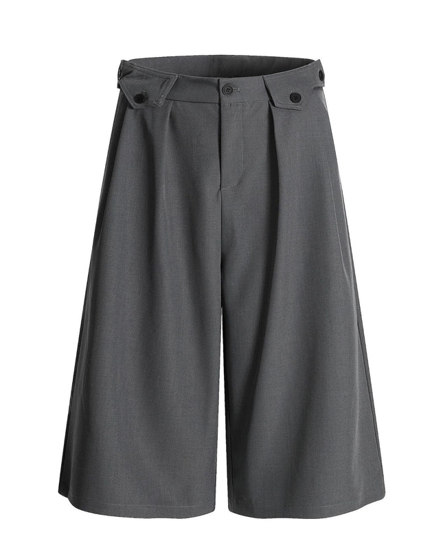 TALKLESSFASHION S / gray K336 American summer high-end versatile street trend solid color pendant design men's loose cropped casual trousers