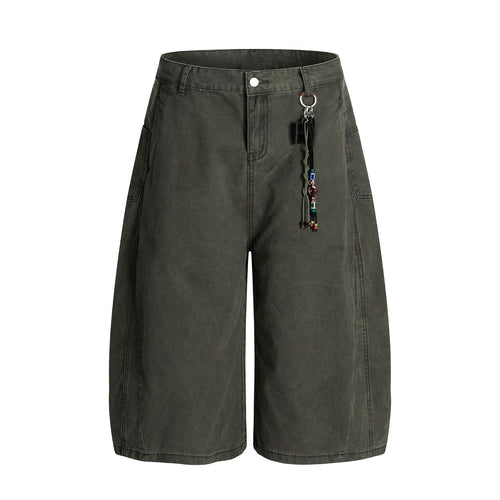 THETLSTUDIO S / Green (without pendant) L806 American summer high-end versatile street trend simple workwear design men's loose cropped casual shorts