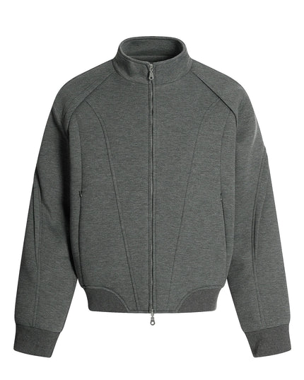TALKLESSFASHION S / Grey top Deconstructed High-Weight Zipper Sweat Set