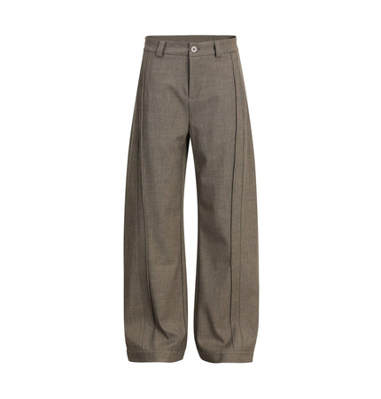 TALKLESSFASHION S / Khaki 26002 GXFortune Retro Deconstructed Design Old Money Style Trousers for Men and Women Loose Casual High-End Straight Pants