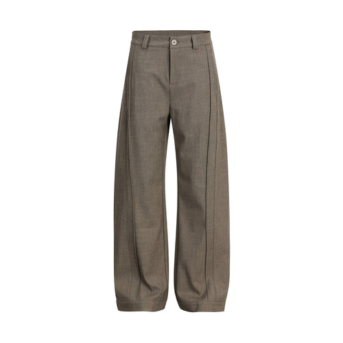THETLSTUDIO S / Khaki 26002 GXFortune Retro Deconstructed Design Old Money Style Trousers for Men and Women Loose Casual High-End Straight Pants