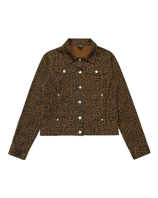 TALKLESSFASHION S / Leopard print Light Yao Women's Clothing|American Retro Lapel Leopard Print Short Jacket Jacket Women's Slim Slim Slim Niche Design Top