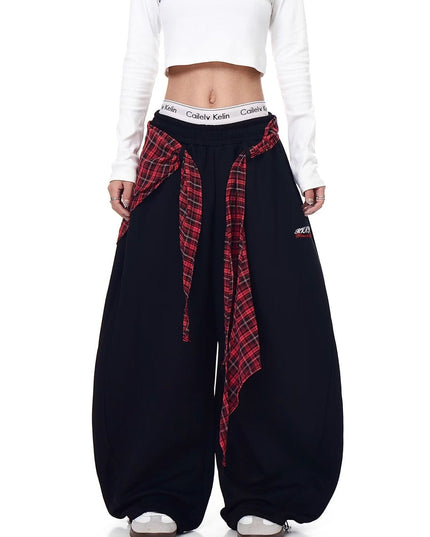 TALKLESSFASHION S / NK111 Slacks - Black American ins style Korean trend corset slacks women's autumn loose drape dancing must-have jazz dance scimitar pants