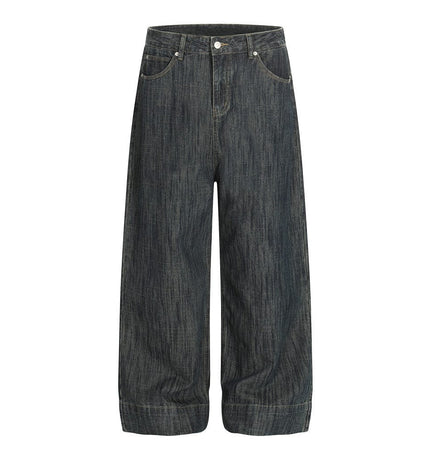 TALKLESSFASHION S / Nostalgic blue Retro Urban Denim Trousers