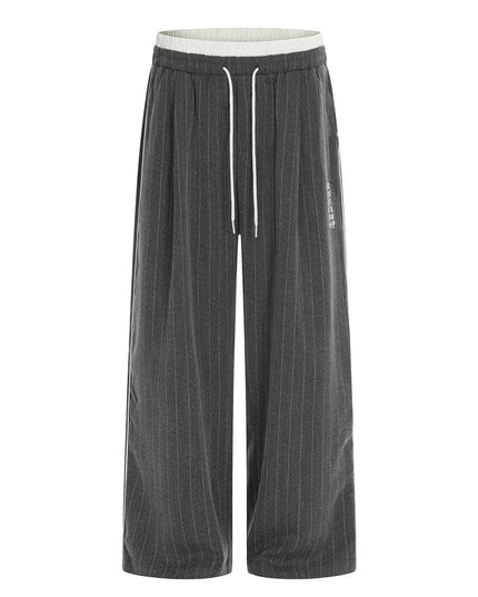 TALKLESSFASHION S / Pant cleanfit vertical striped casual sportssuit men's stand-up collar jacket trendy brand color-blocked double-toe straight-leg trousers