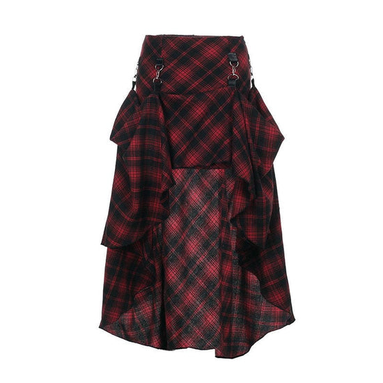 Plaid Irregular Midi