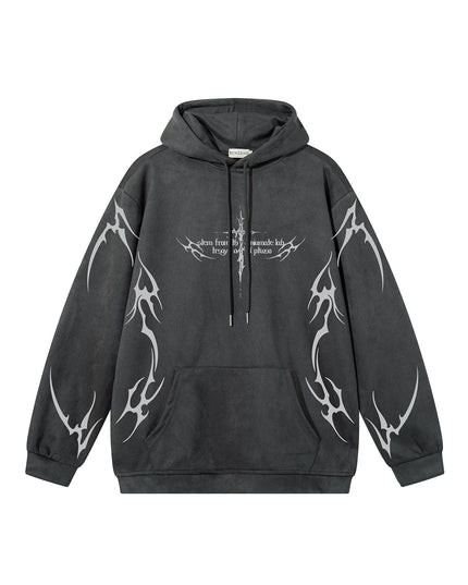 TALKLESSFASHION 灰色 / S Spark graphic design hoodie
