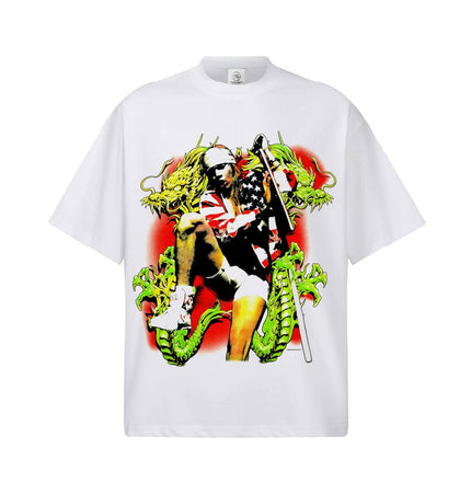 TALKLESSFASHION S / White short sleeve 2026 Cross-border Playboi Carti Summer Cotton Short Sleeve T-Shirt Men's American Crew Neck Dropped Shoulder Couple Short Sleeves