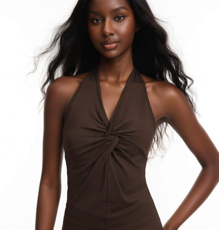 TALKLESSFASHION SHIYIYUE hot girl kink halterneck sleeveless top women's summer backless sexy design American camisole