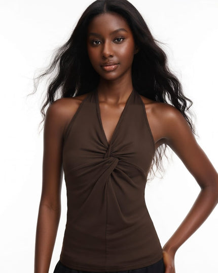 TALKLESSFASHION SHIYIYUE hot girl kink halterneck sleeveless top women's summer backless sexy design American camisole