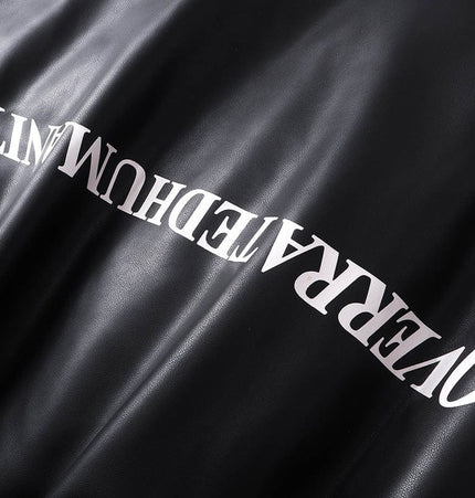 TALKLESSFASHION Silhouette Hooded Flying Leather Jacket