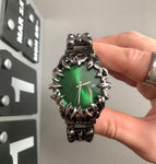 Silver black green