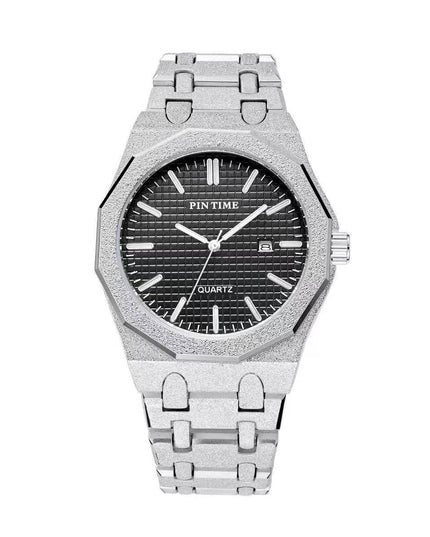 TALKLESSFASHION Silver black New frosted silver watch
