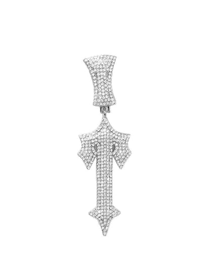 TALKLESSFASHION Single pendant (silver) MS Sword Cuban Chain American Hip Hop Diamond Full Diamond Trend Hiphop Rap Rap Premium Pendant Men's Necklace