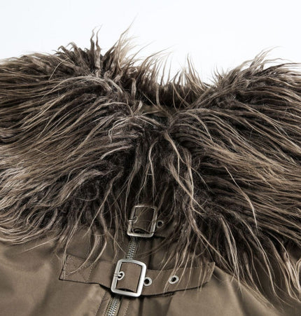 TALKLESSFASHION Slimming Fur Collar Padded Jacket
