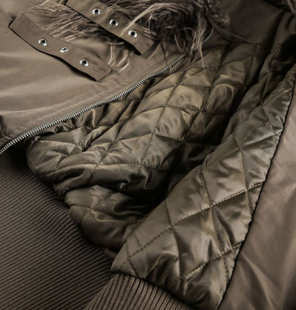 TALKLESSFASHION Slimming Fur Collar Padded Jacket