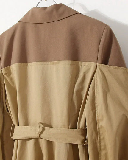 TALKLESSFASHION Splicing Fake Two Trench Dress