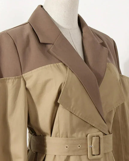 TALKLESSFASHION Splicing Fake Two Trench Dress